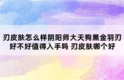 刃皮肤怎么样阴阳师大天狗黑金羽刃好不好值得入手吗 刃皮肤哪个好